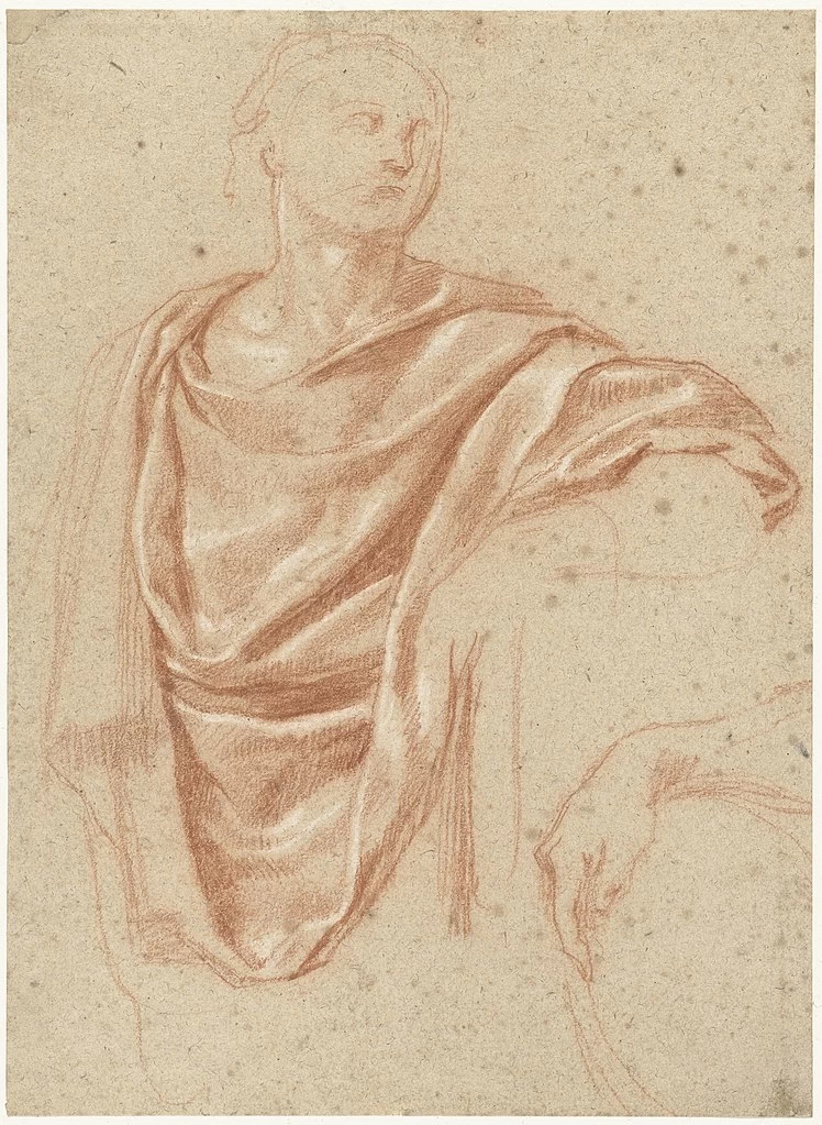 Eustache Le Sueur - 121, Romano in toga e studio di mano